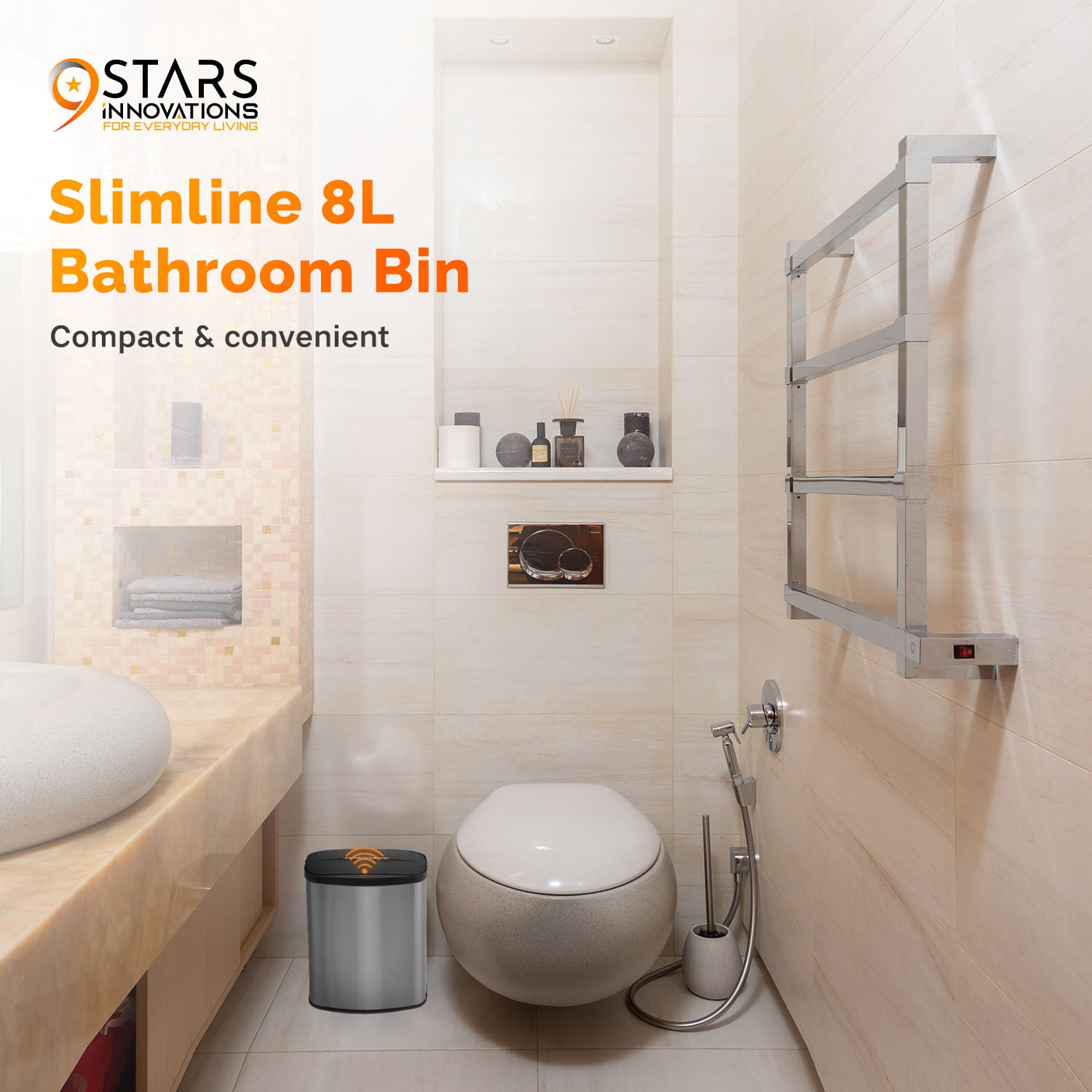 80L and 8L Set of 2 Bins - Kitchen and Bathroom