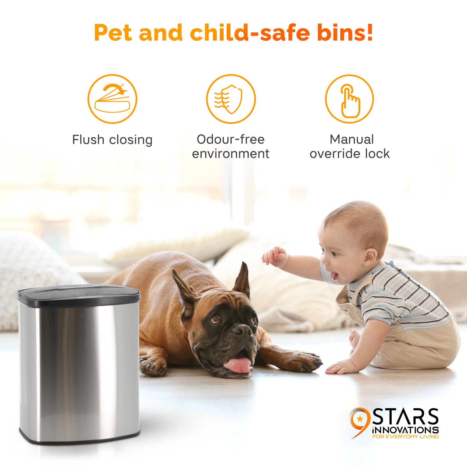 80L and 8L Set of 2 Bins - Kitchen and Bathroom