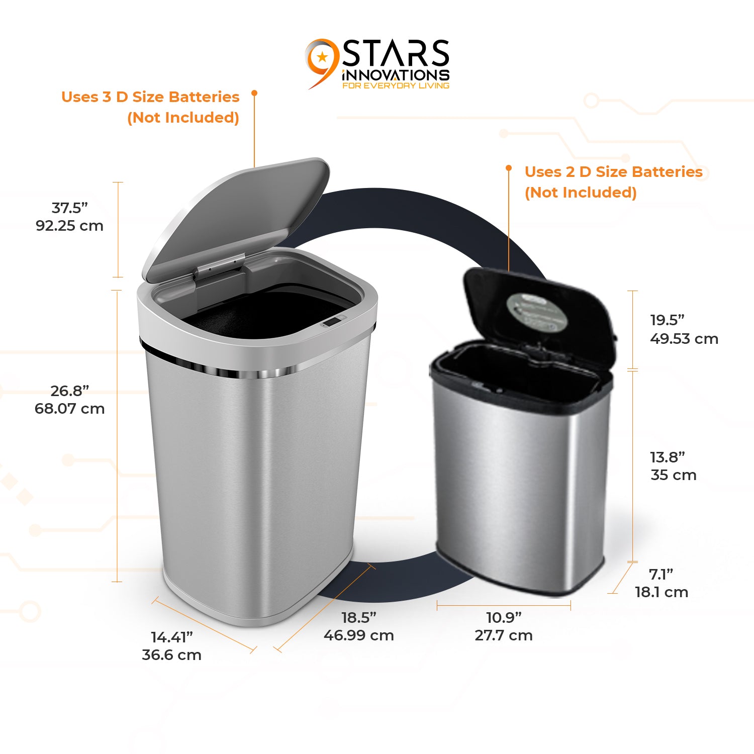 80L and 8L Set of 2 Bins - Kitchen and Bathroom