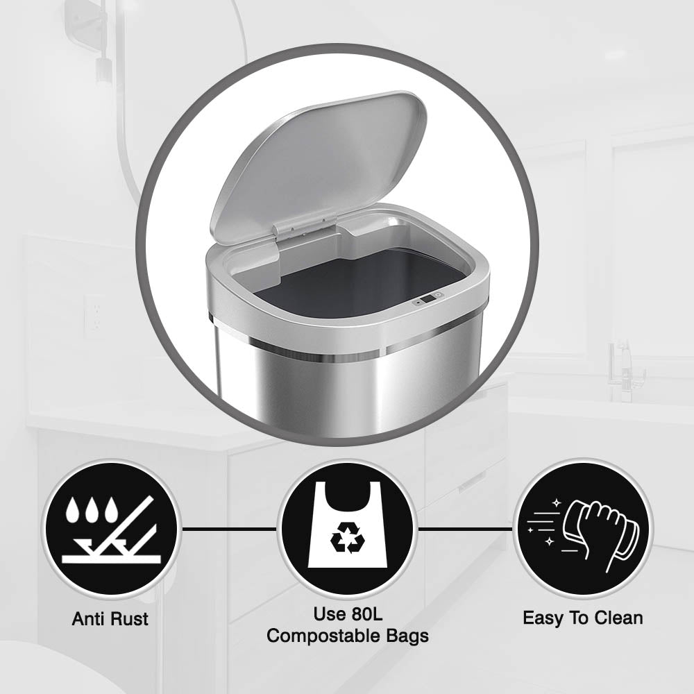 Large 80L Heavy Duty Kitchen Sensor Waste Bin