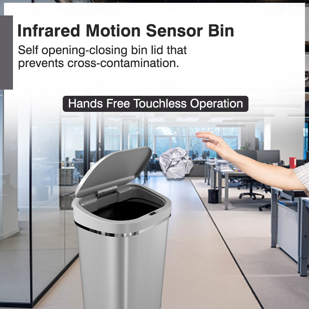 Large 80L Heavy Duty Kitchen Sensor Waste Bin