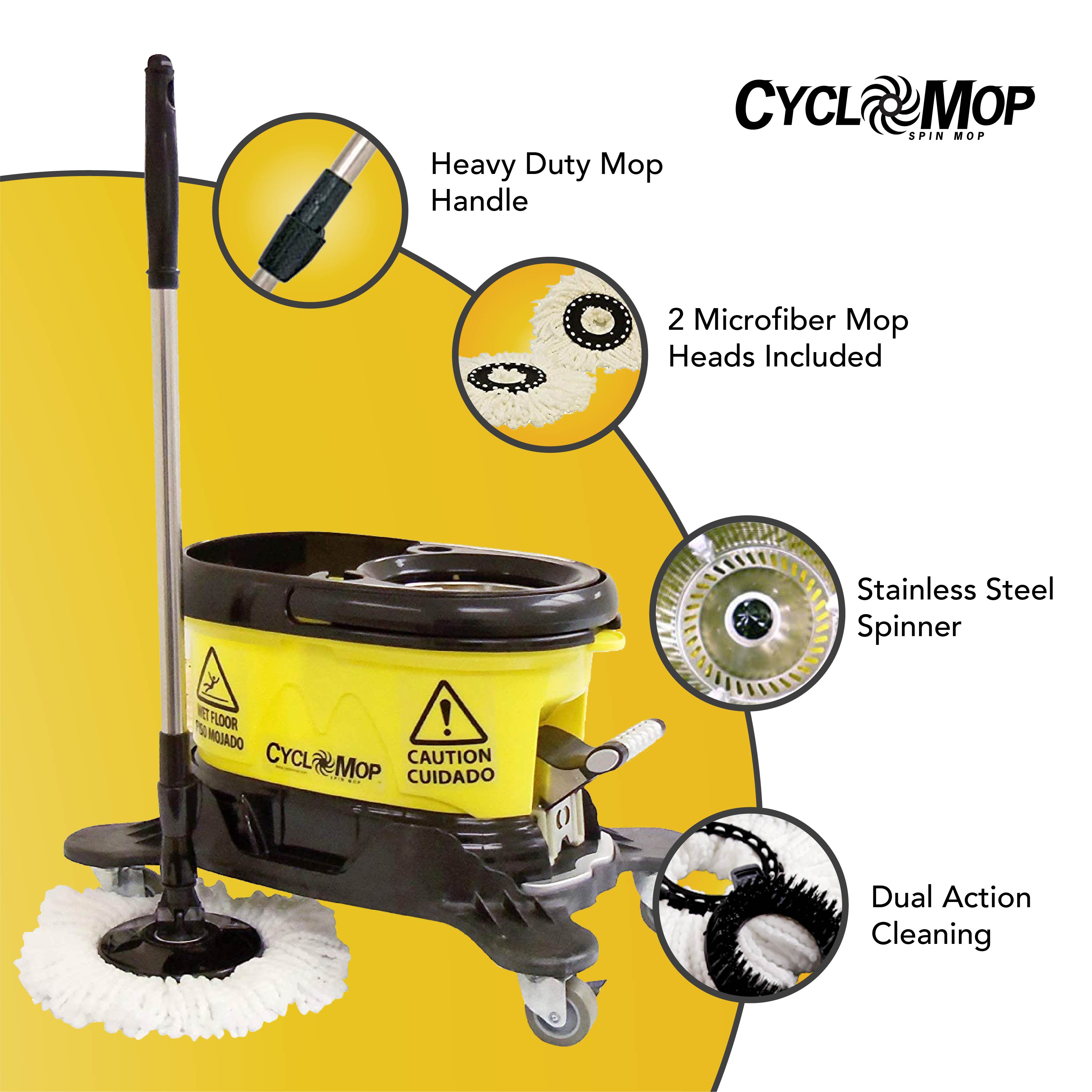 Cyclomop Commercial Turbo Spin Mop and Bucket Set