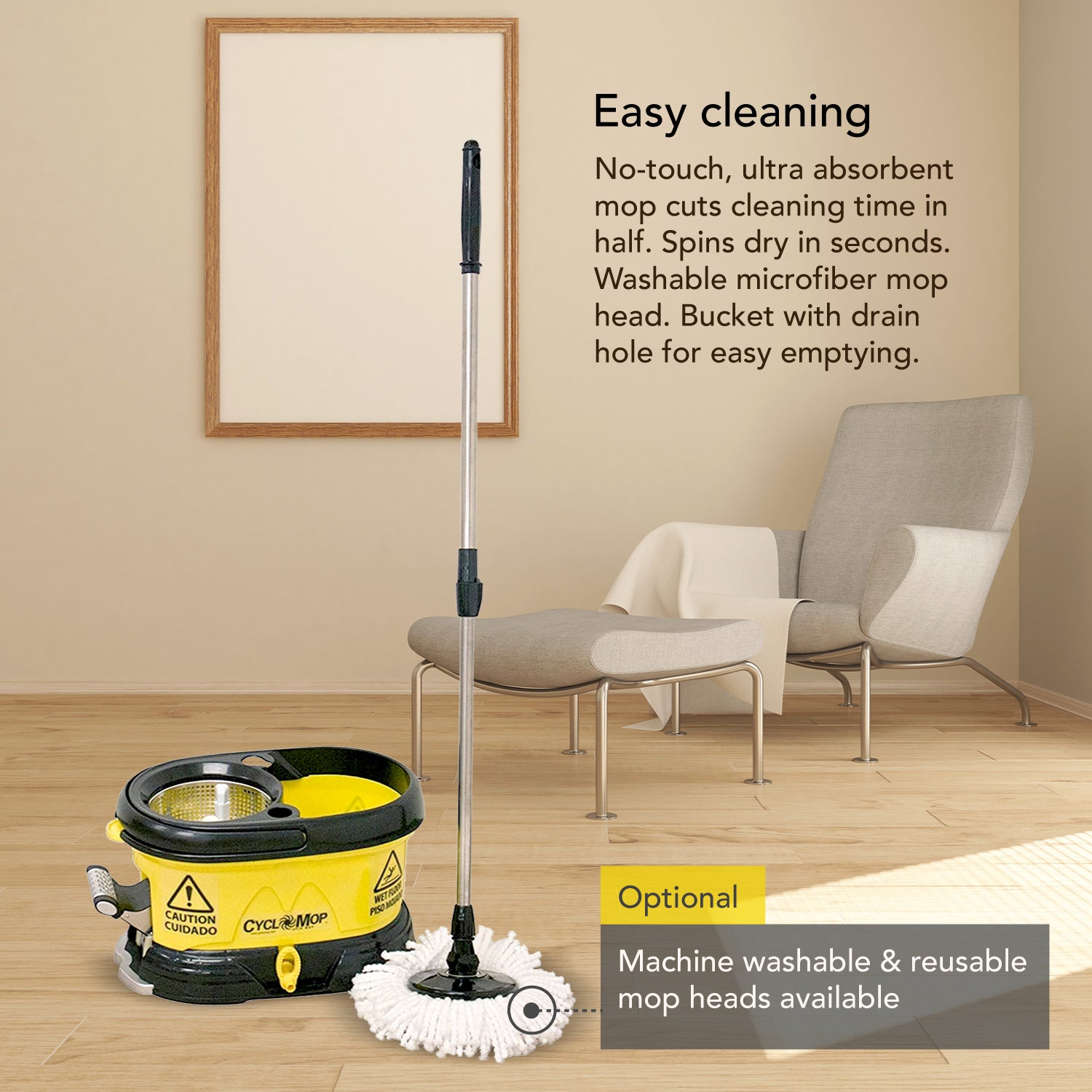 Cyclomop Commercial Turbo Spin Mop and Bucket Set