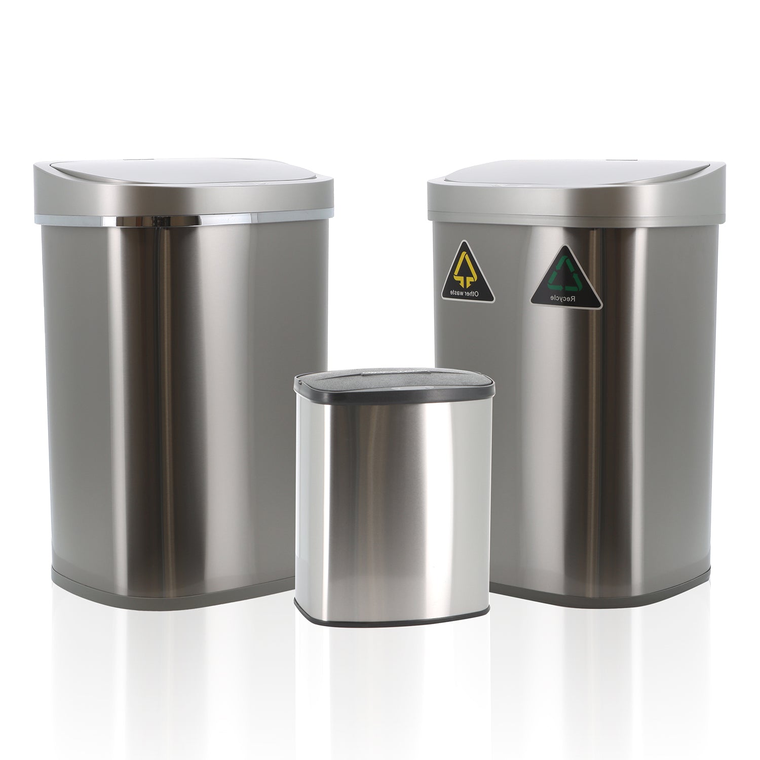 Recycling Bin Set - 80L + Dual Compartment 80L + 8L Food Bin