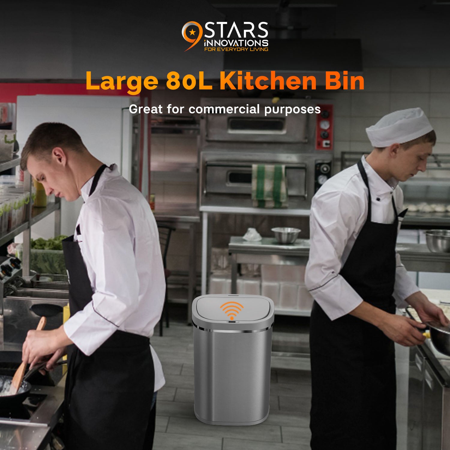 80L and 8L Set of 2 Bins  -  Kitchen and Bathroom