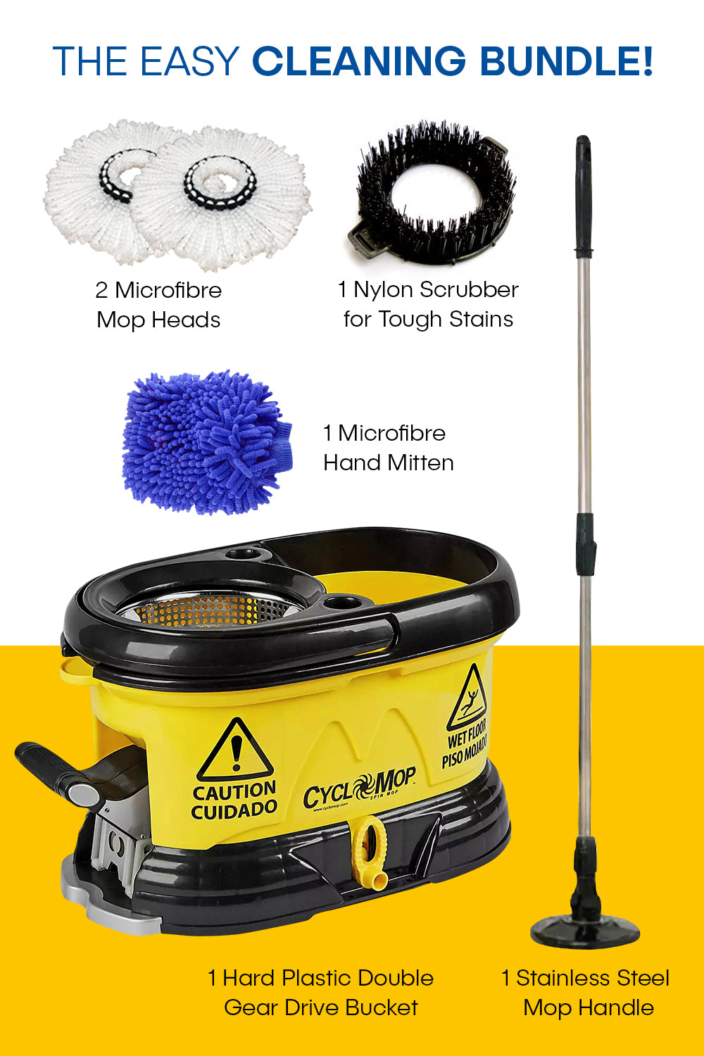 Cyclomop Commercial Turbo Spin Mop and Bucket Set