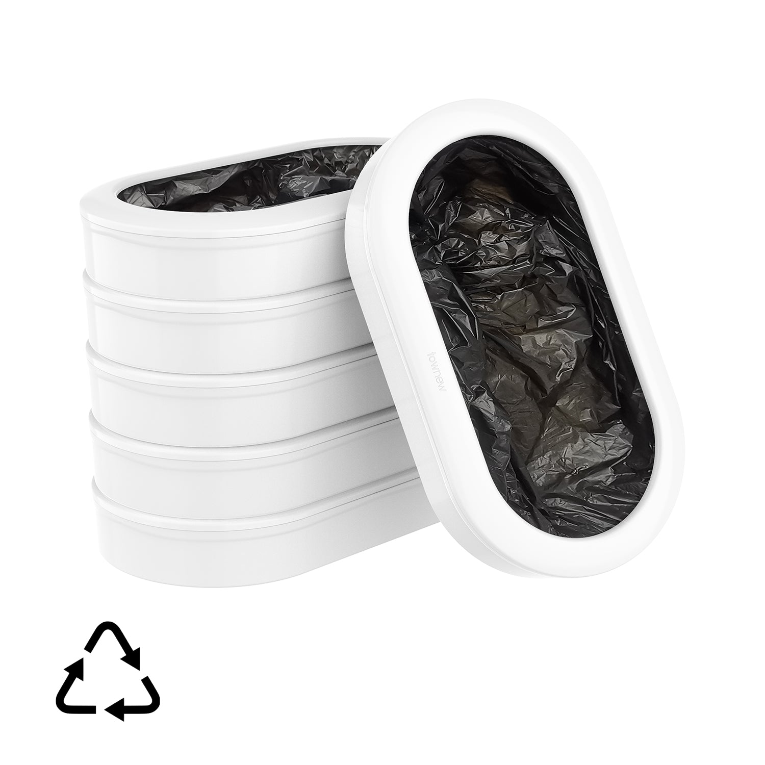 Recyclable Refill Ring Bin Bag Cartridges For The Townew R03 T3 Slim Bin