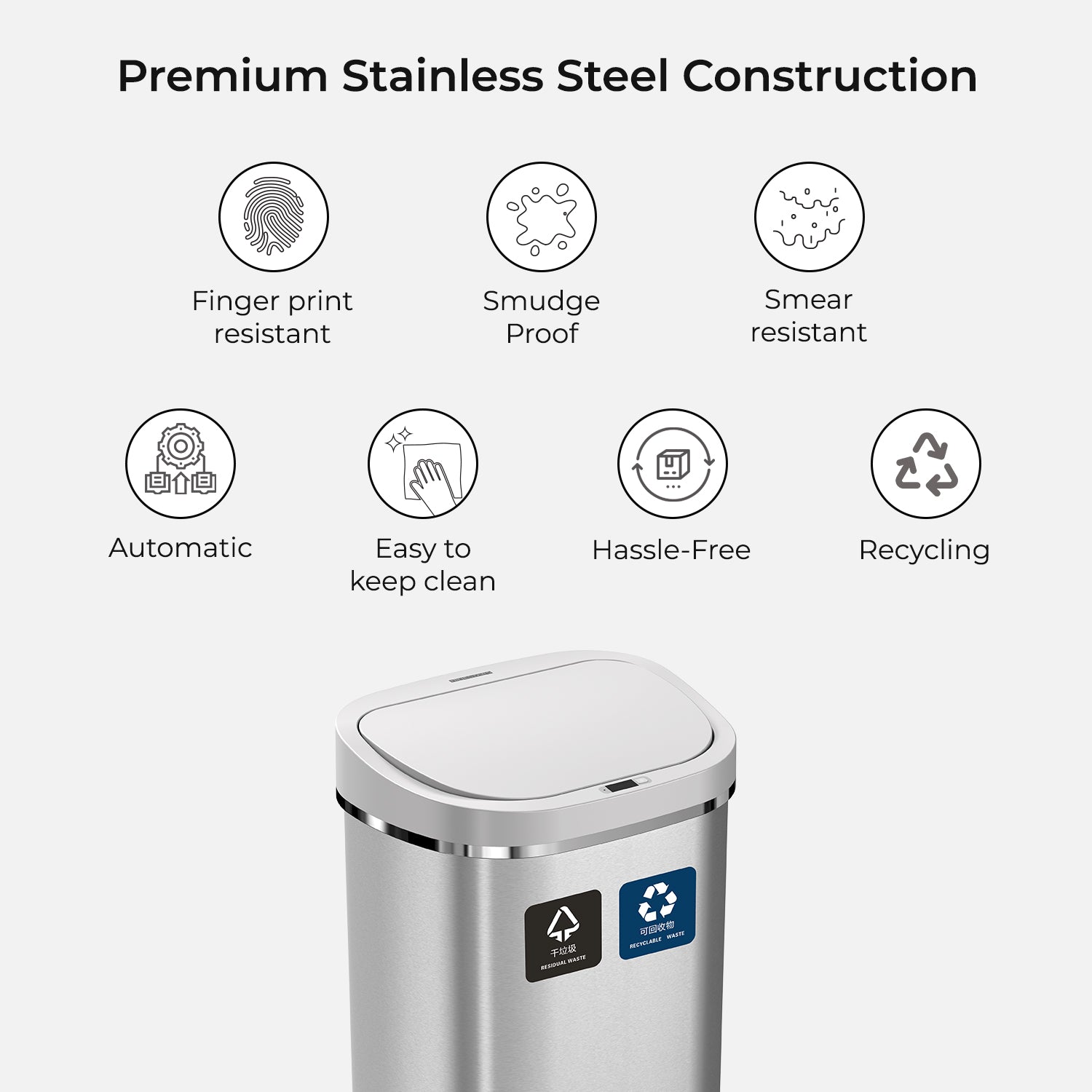 Dual Compartment Recycling Bin - 80L