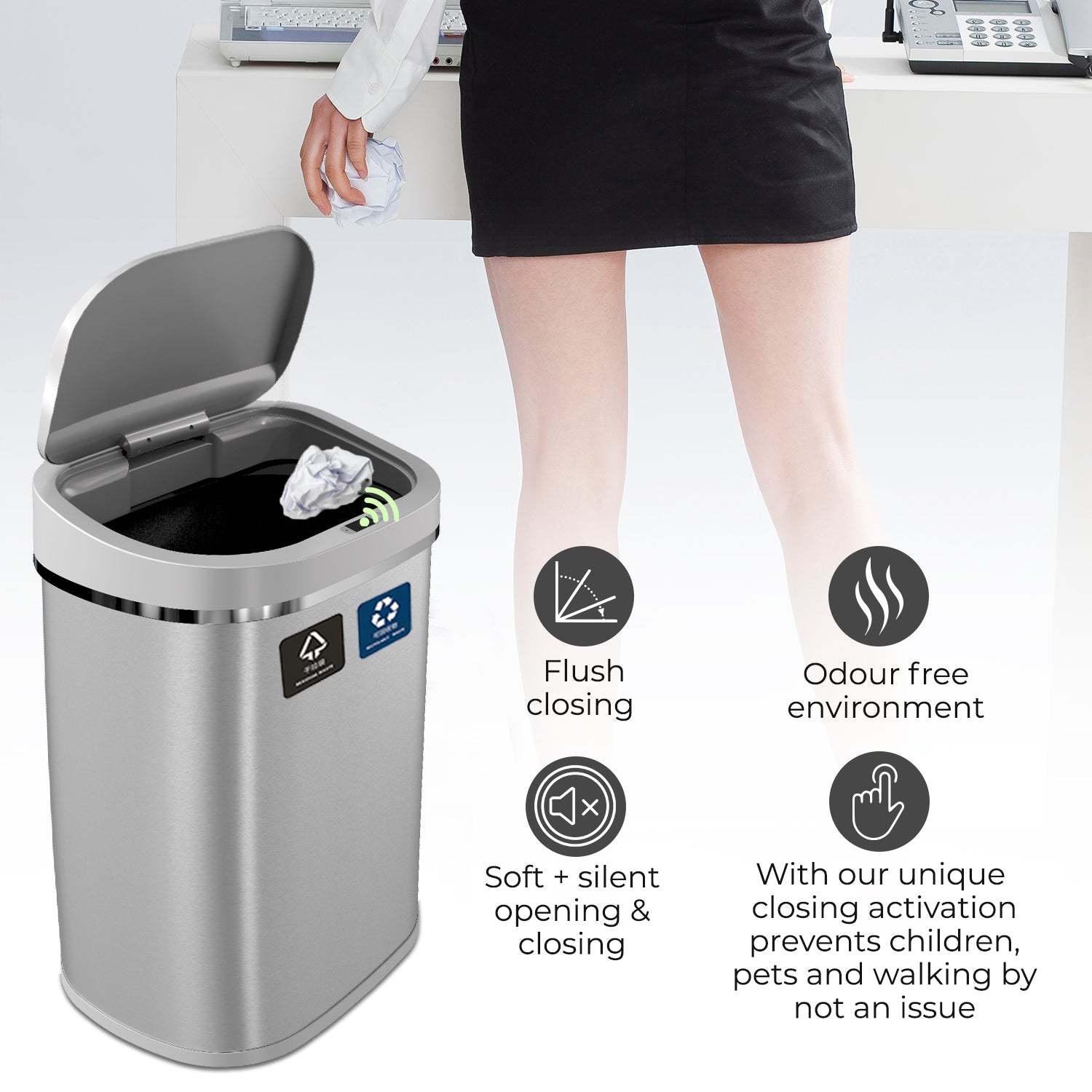 Dual Compartment Recycling Bin - 80L